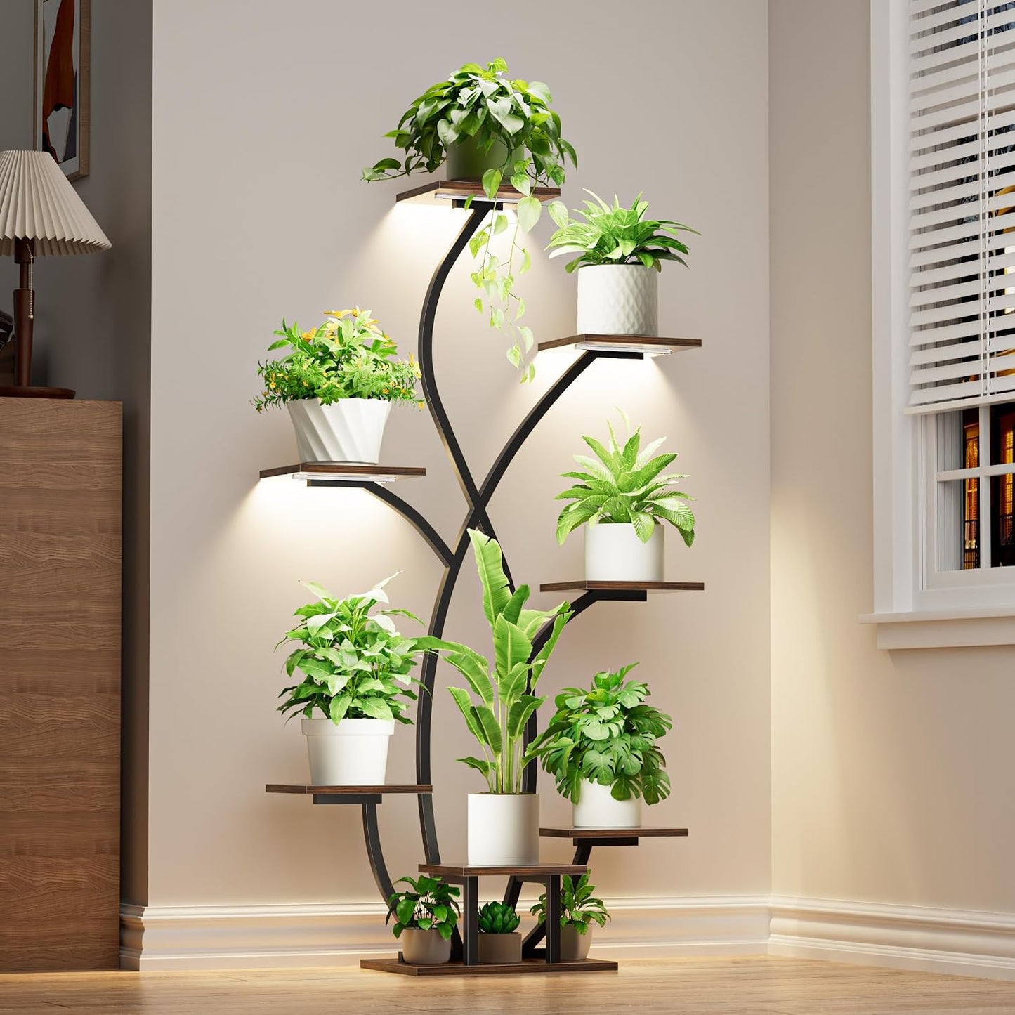Soporte plantas interior 55pulg 7 niveles forma flor