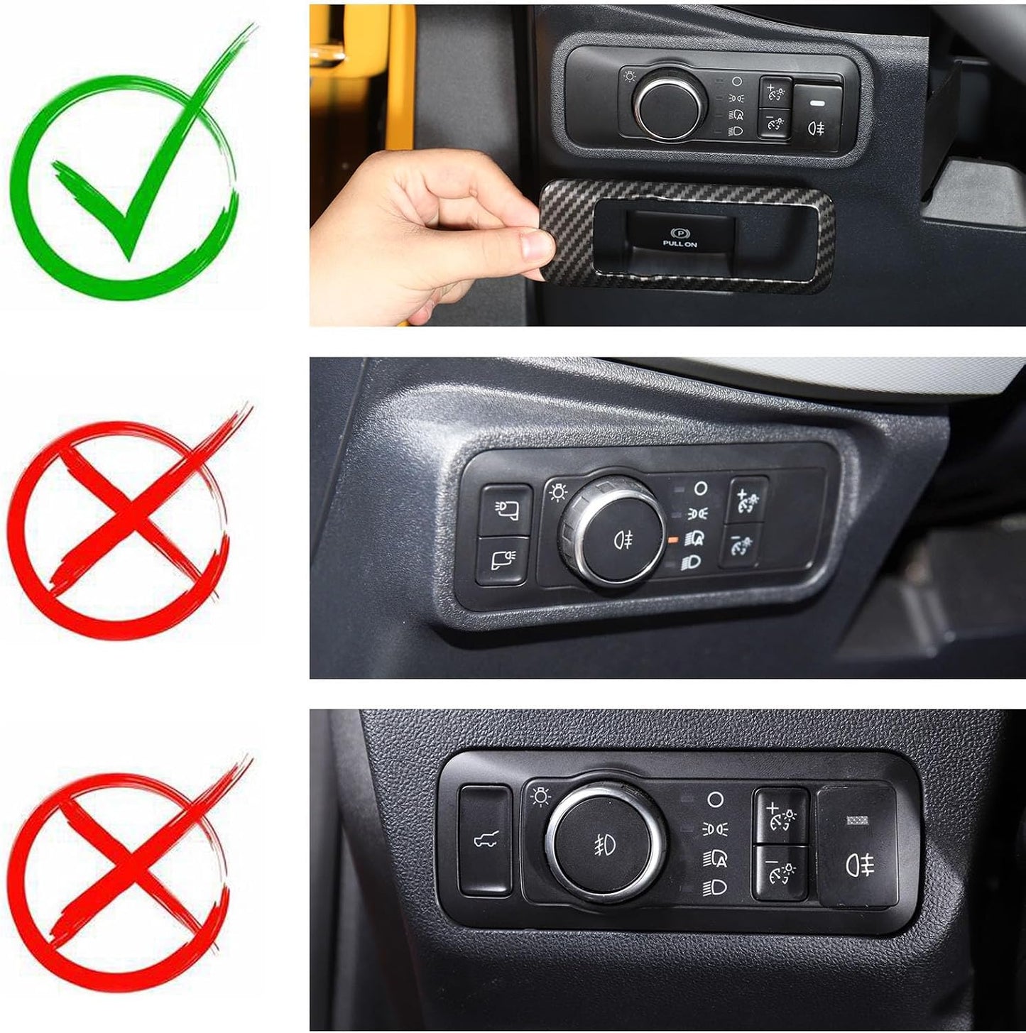 Cubierta botón faro Ford Bronco 21-25 fibra carbono