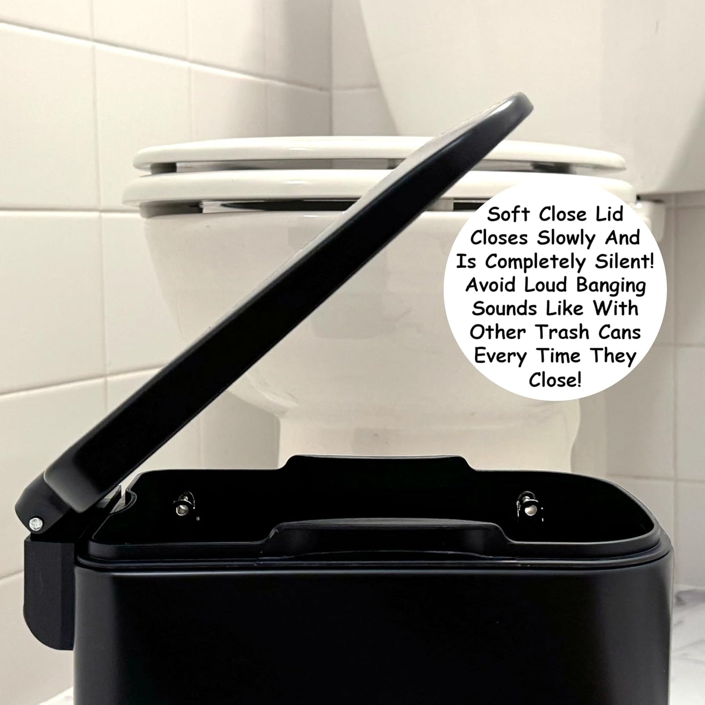 Cubo basura 6L forro antiderrap con tapa baño cocina