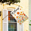 Bandera bienvenida flores otoño 28x40" doble cara exterior