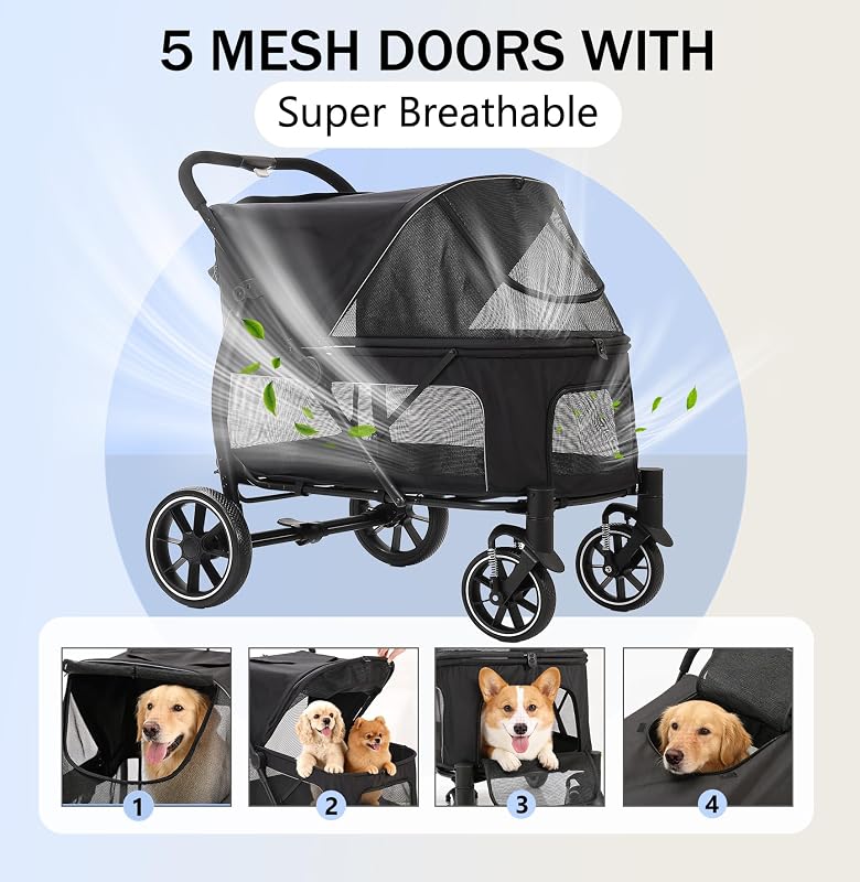 Cochecito perros grandes hasta 90lb transpirable todo