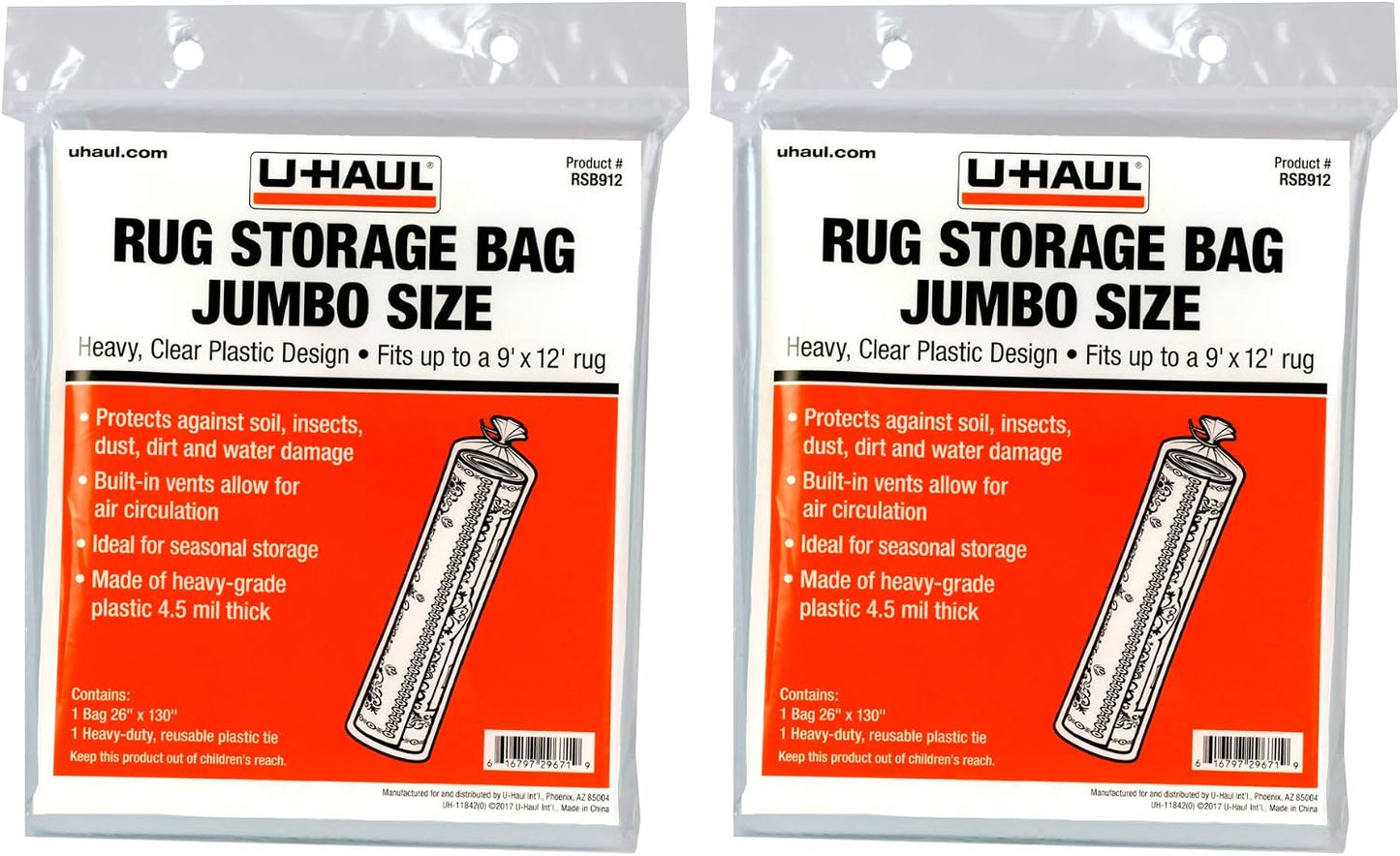 Bolsas almacenamiento alfombras jumbo 9x12ft 26x130" set 2