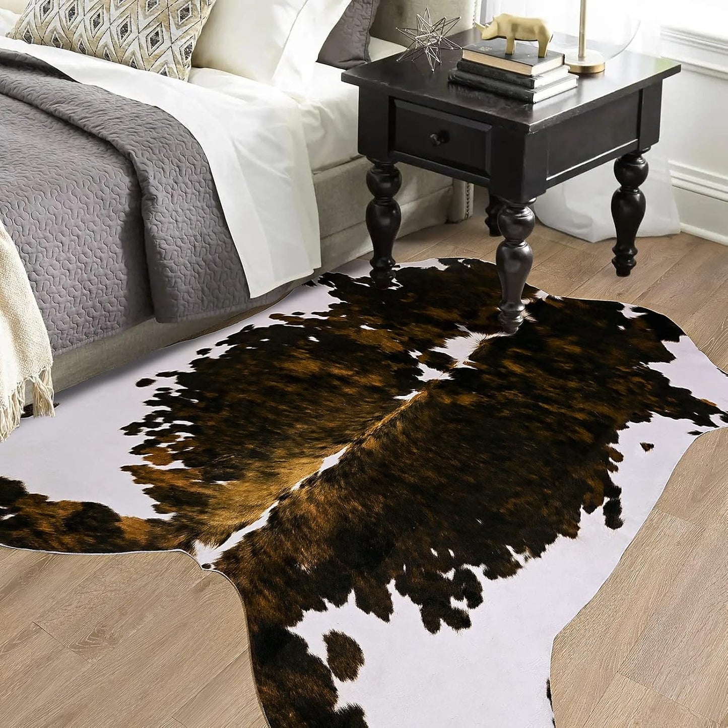 Alfombra piel sintética vaca 6.2x5.2ft decoración sala