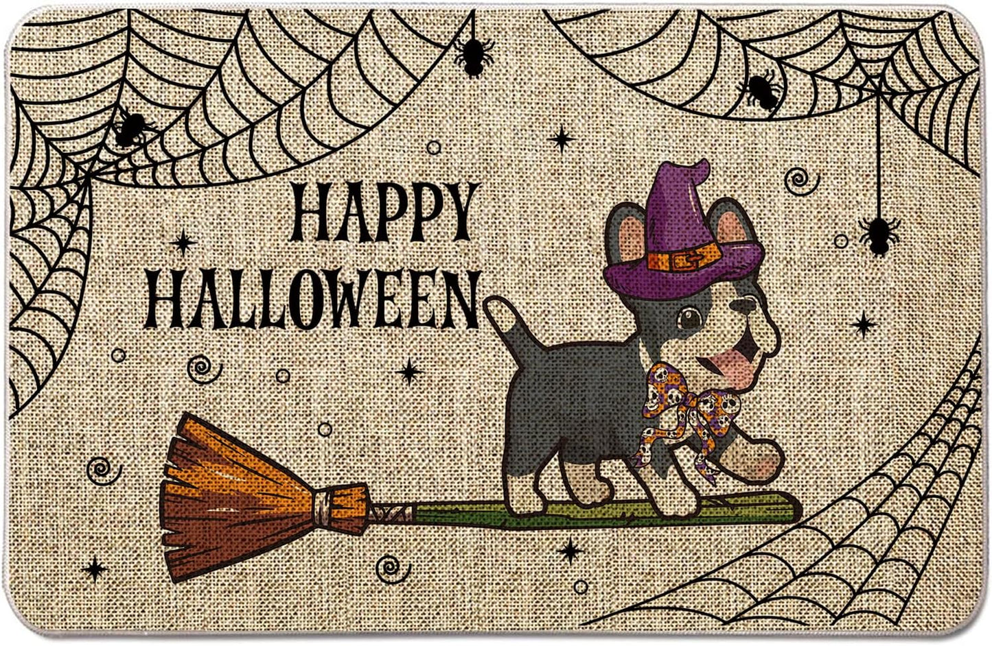 Tapete Halloween bulldog francés 17x27pulg exterior