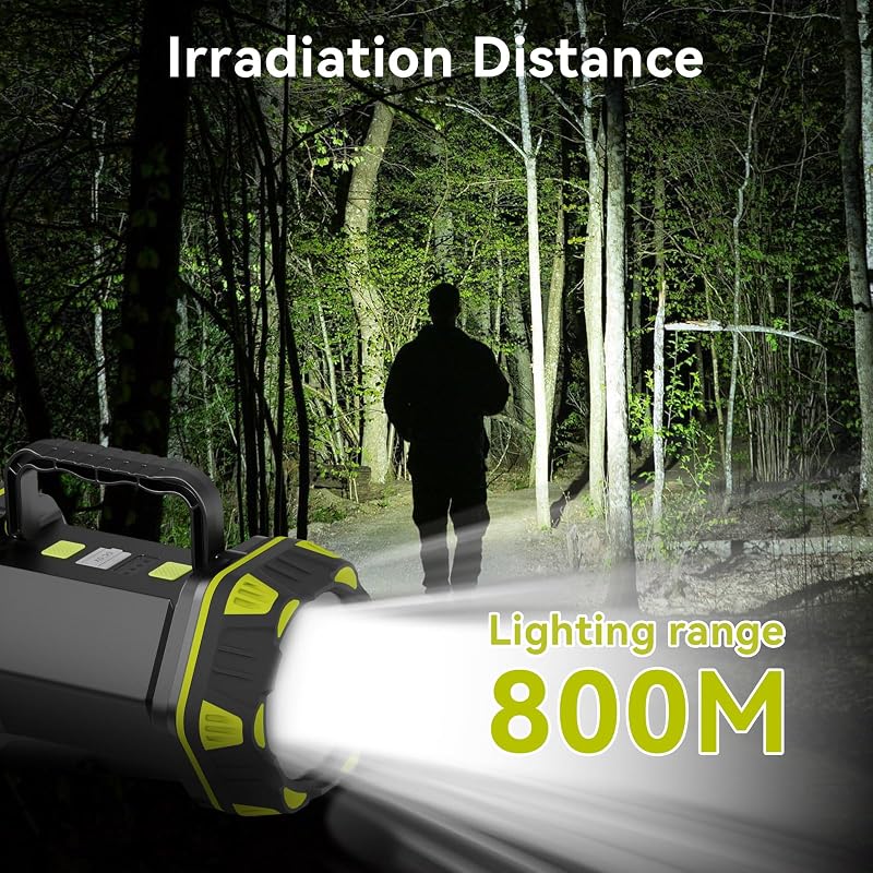 2 Linternas LED Recargables 4800mAh 8 Modos Campamento