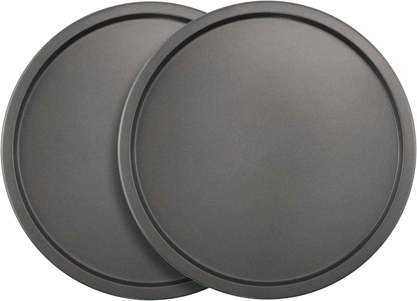 Set 2 bandejas pizza antiadherentes acero 10pulg gris