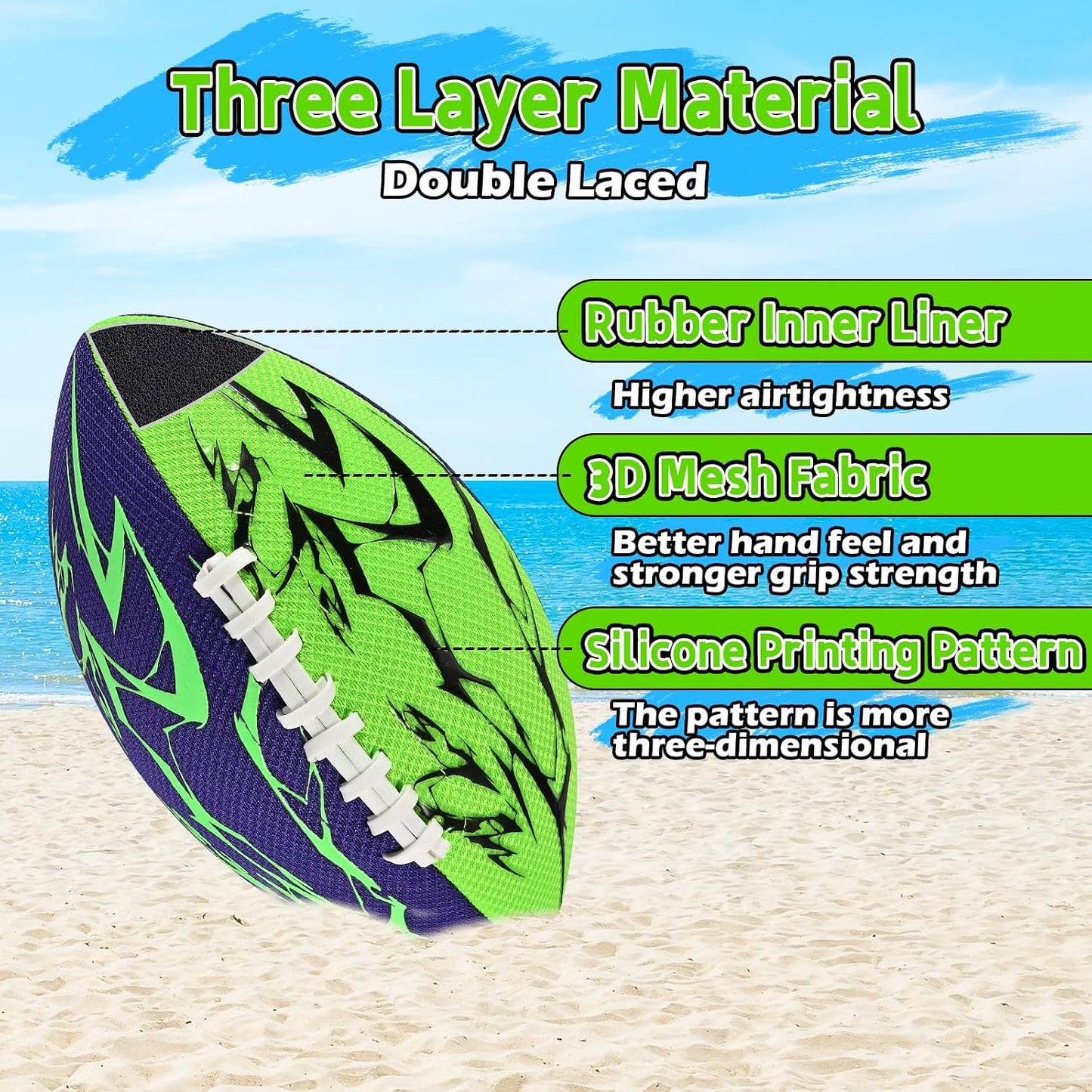 2 Fútbol Piscina 10.6" Agarre 3 Capas Set Playa
