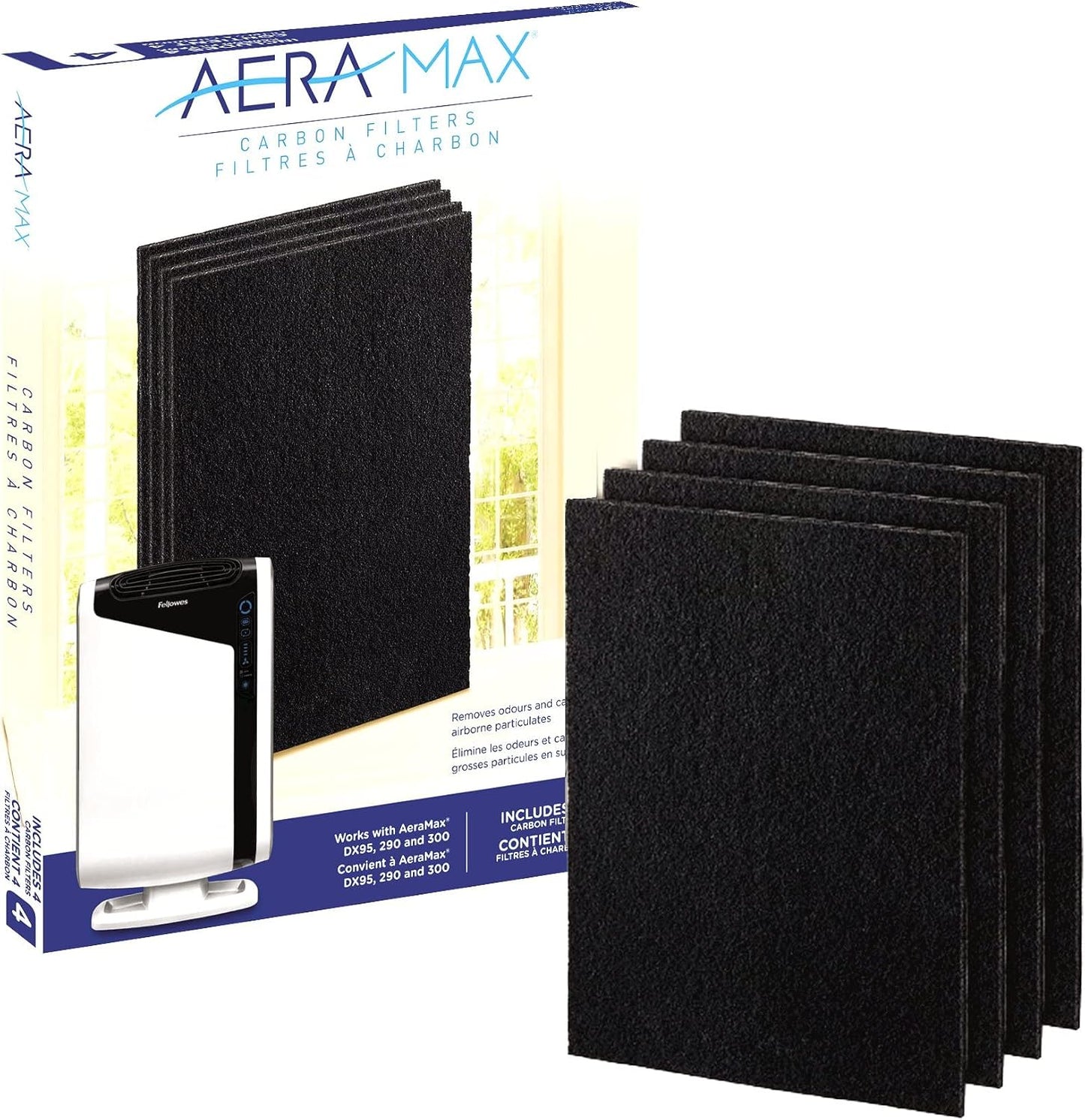 Filtros carbono repuesto purificador aire AeraMax 300 set 4