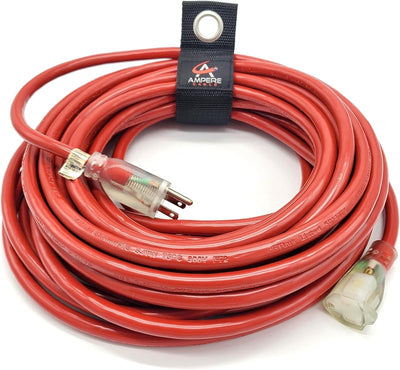 Cable extensión 100ft impermeable rojo con luz ambos