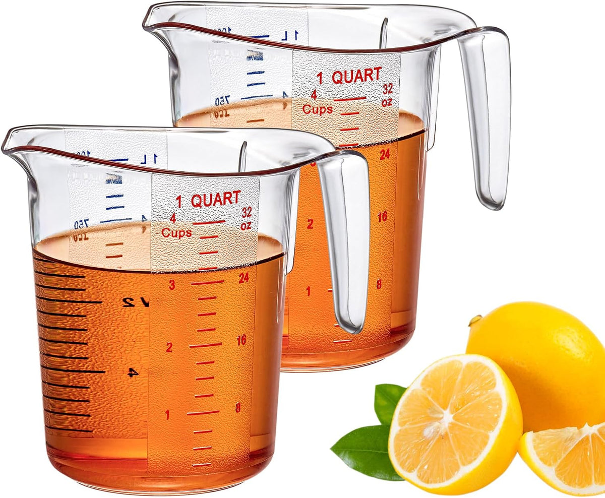 Jarra medidora plástico 32oz 4 tazas 2unid grado alimenticio