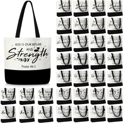 40 Bolsas Lona Biblia Cristiana Regalo Mujer Clásica