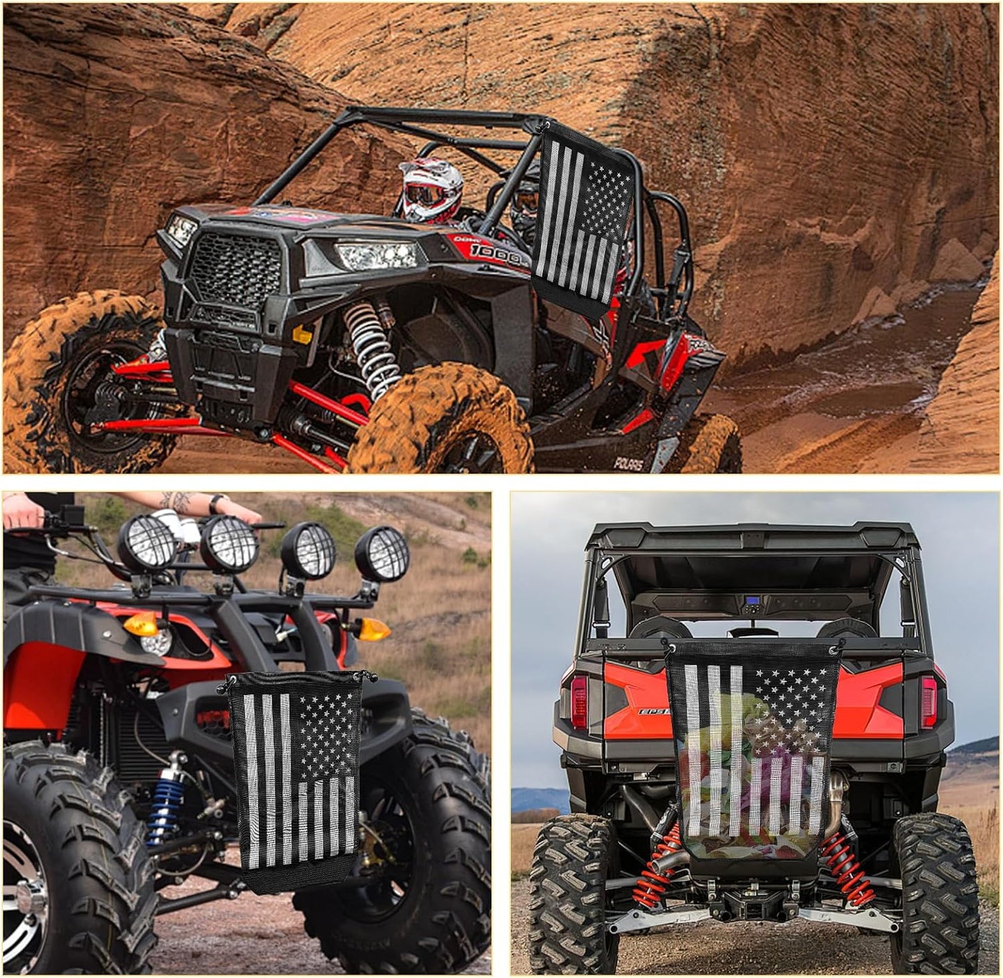 Bolsa basura UTV malla PVC comp Polaris RZR Can-Am