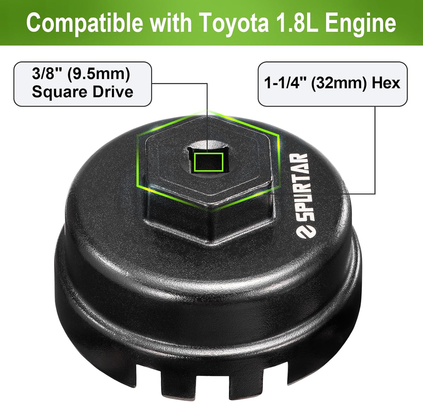 Llave filtro aceite Toyota Corolla Prius 64mm 14 flautas