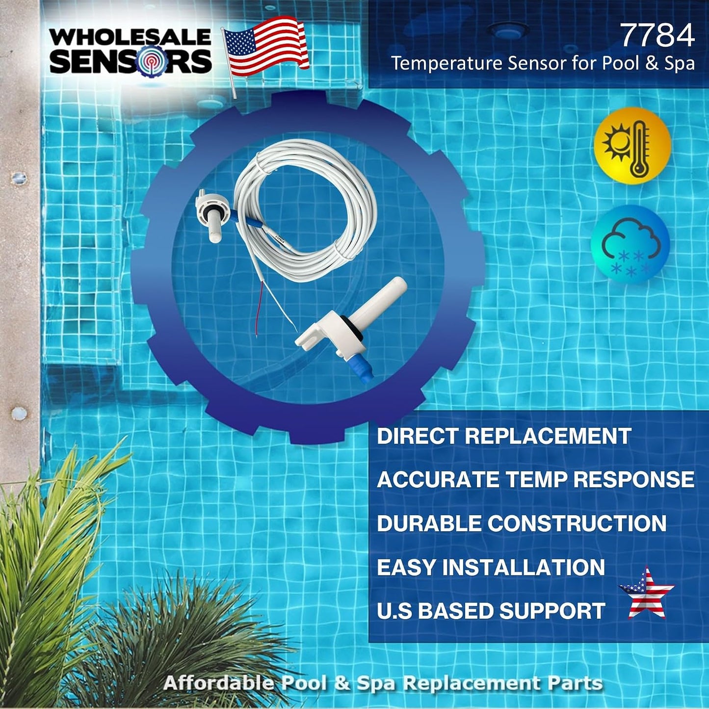 Repuesto sensor temperatura Jandy Zodiac 7784 comp AquaLink
