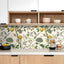 Papel tapiz autoadhesivo vintage pájaros amarillo 17.5x276"