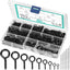 Kit 306 Pzas Ganchos Ojo Acero Inox 304 Negro 9 Tamaños