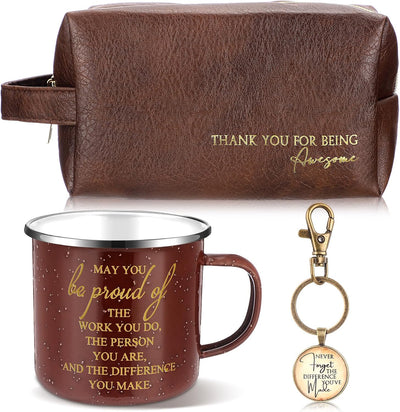 3 Pzas bolsa cuero taza inspiradora llavero