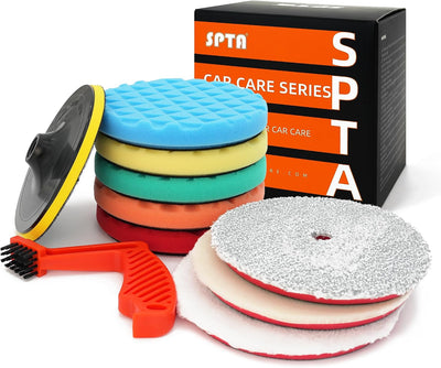 Kit 10 almohadillas pulido 7pulg espuma con placa 5/8