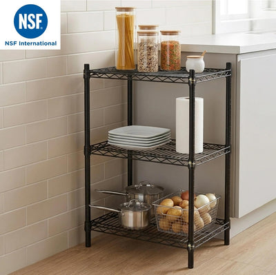 Estante acero negro 3 niveles ajustable 800lb cocina garaje