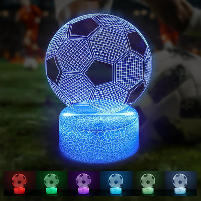 Luz nocturna fútbol 3D con toque inteligente 7 colores