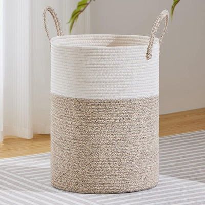 Cesta cuerda algodón 100L para mantas y ropa sucia