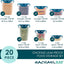 Set 20 Pzas Contenedores Apilables Transparentes Tapas