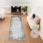Alfombra pasillo floral 2x6ft antiderrap gris