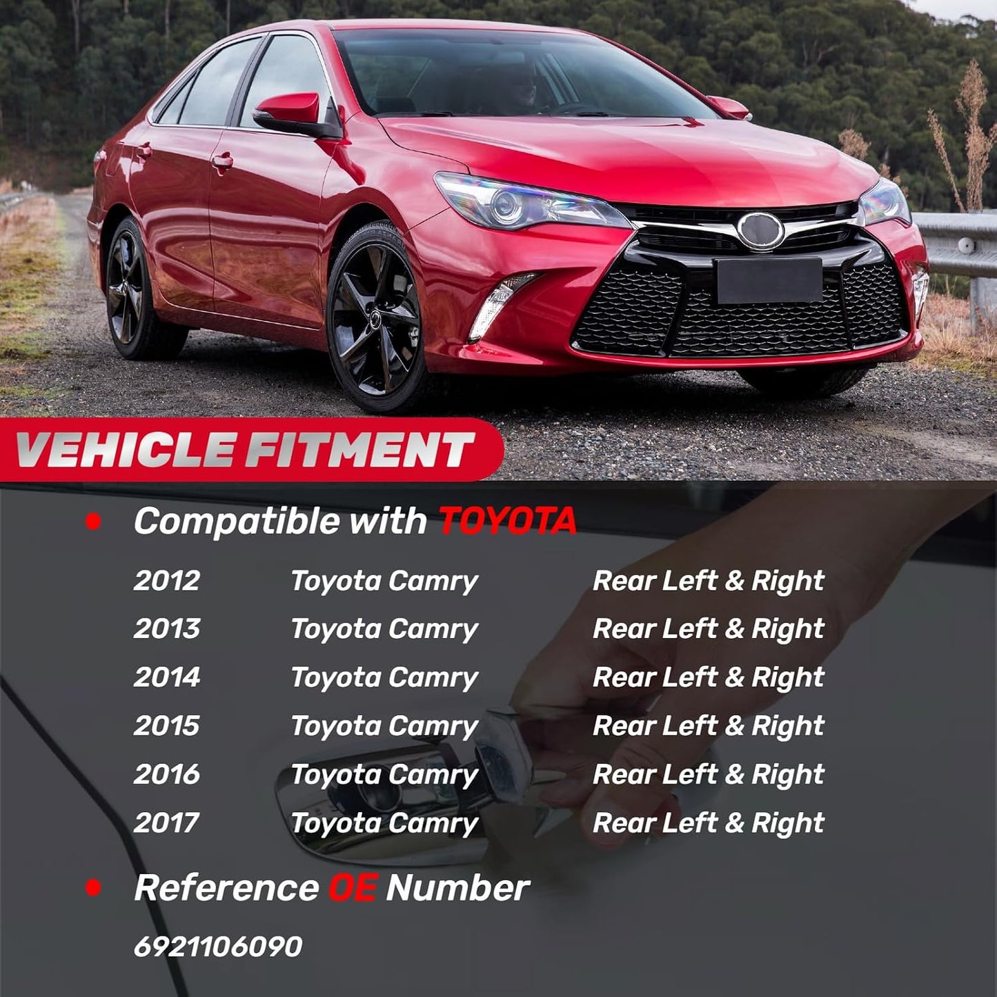 Manija puerta exterior Toyota Camry izq/dcha color negro