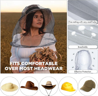 Mosquitera para cabeza y cuello protección contra mosquitos