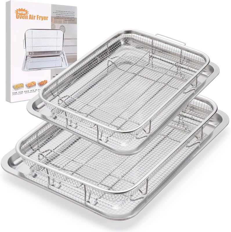2 Cestas Freidora Aire Rejilla Acero Inox para Horno