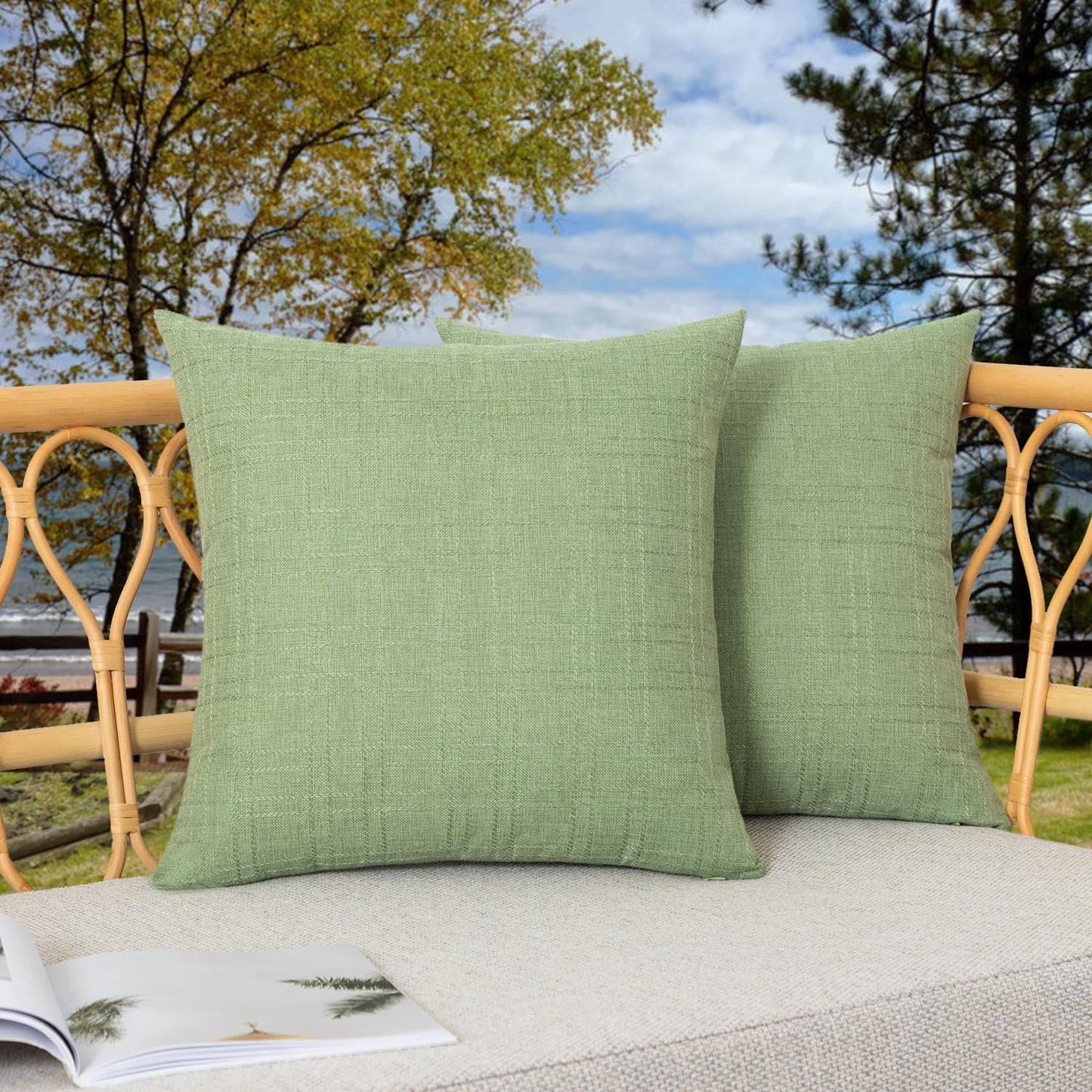 2 Fundas Almohada Impermeables Estilo Granja Primavera