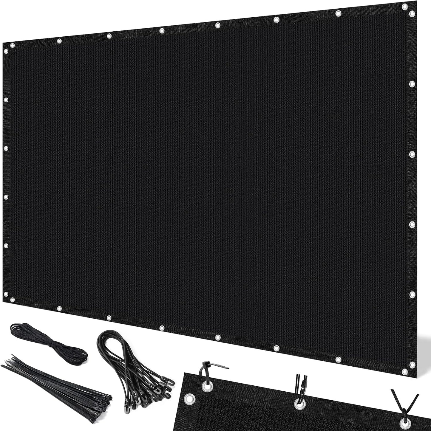 Paño sombra 3x6ft con ojales lona protección solar negro