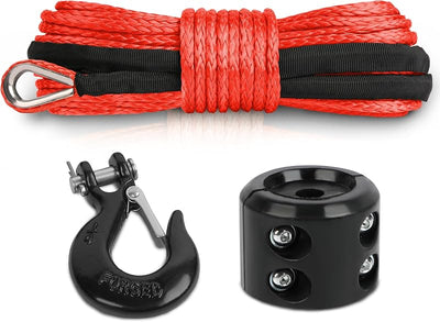 Cuerda sintética cabrestante 1/4pulg x50ft 10000lb con gancho