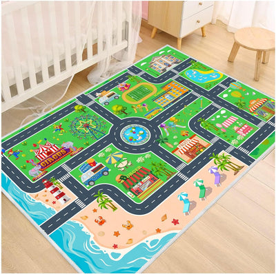 Alfombra antiderrap para niños 31x47" verde