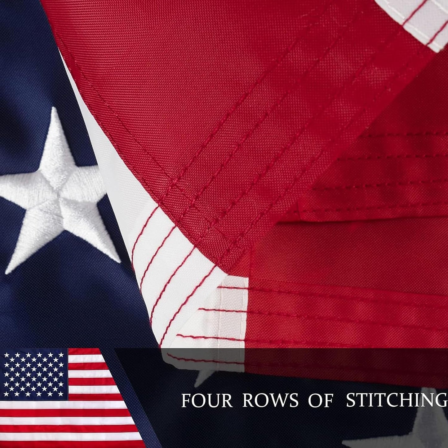 Bandera EE.UU. 10x15ft nailon resistente estrellas bordadas