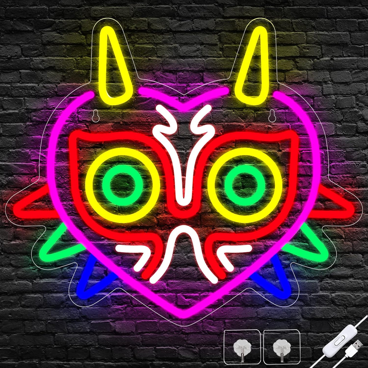 Letrero Neón Zelda Majora's Mask Decoración Sala Set