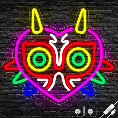 Letrero Neón Zelda Majora's Mask Decoración Sala Set