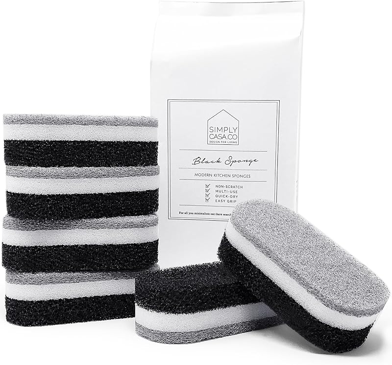 Esponjas cocina pack 6 antiarañazos reutilizables blanco y negro