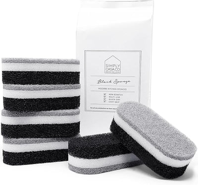 Esponjas cocina pack 6 antiarañazos reutilizables blanco y negro