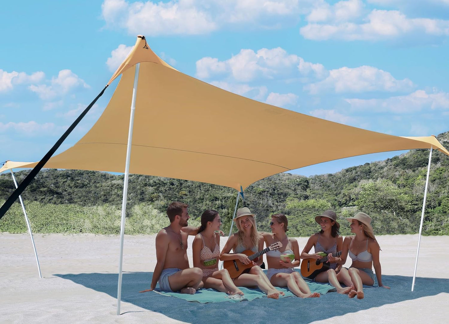 Tienda playa UPF50 10x10ft resistente viento estable