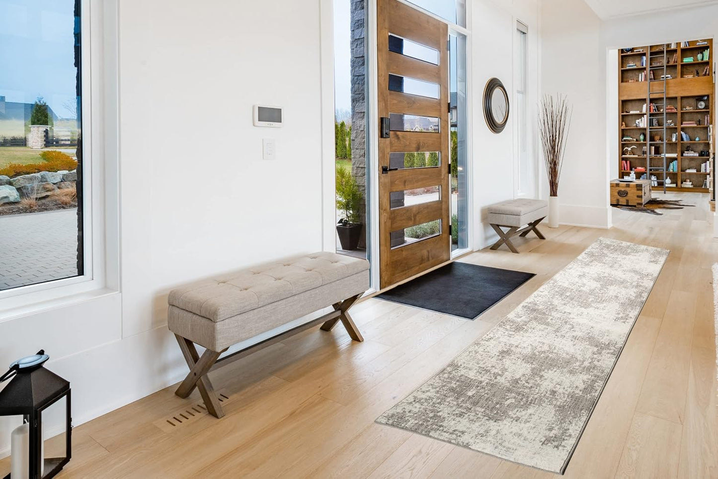 Alfombra antiderrap lavable 2.6x3ft gris