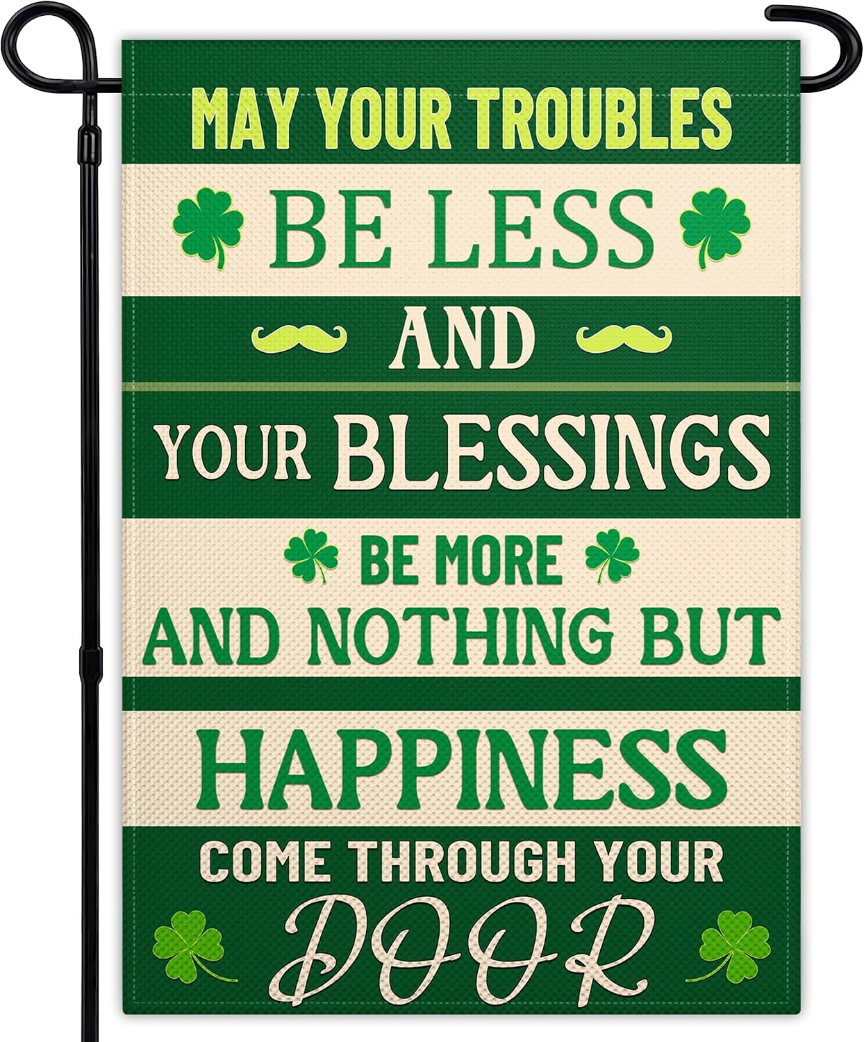 Banderas San Patricio 12x18pulg Trébol Verde Doble Cara