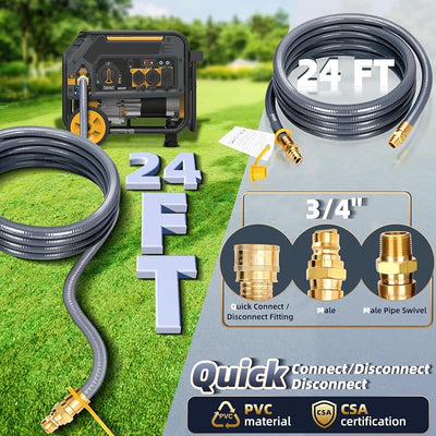 Manguera gas natural 3/4" 24ft conexión rápida