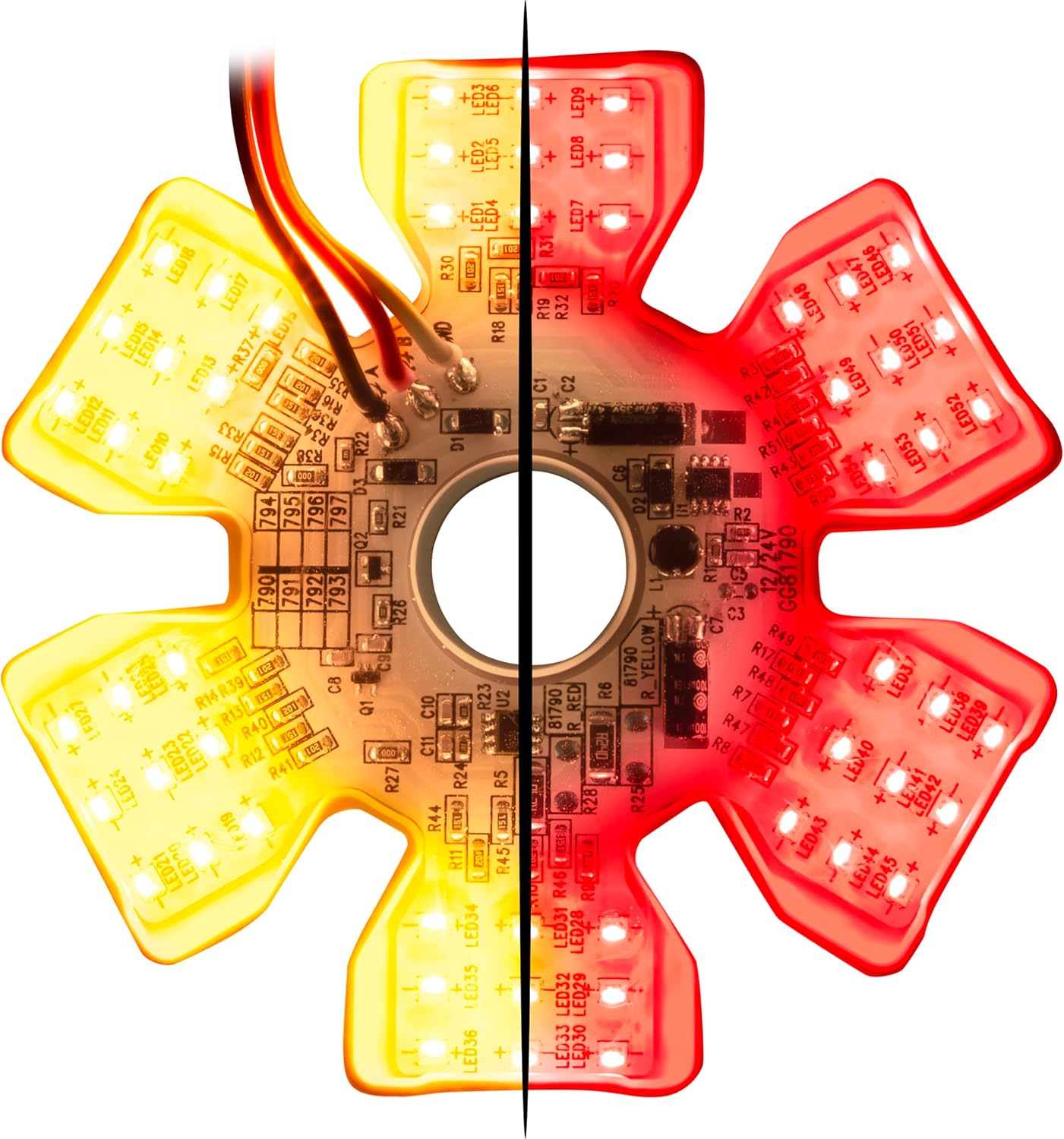 Filtro aire hexágono color ámbar/rojo luz LED 54uds