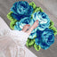 Alfombra baño rosas esponjosas azul antiderrap 2.3x3.6pies
