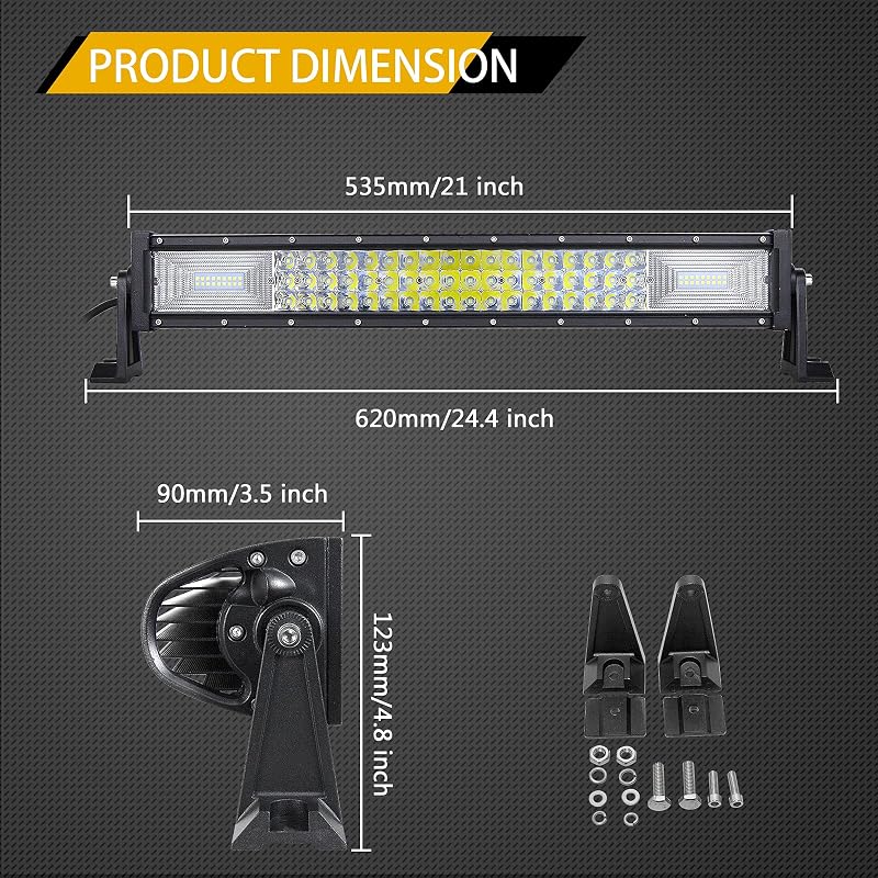 Barra LED 22pulg triple fila 270W para SUV ATV