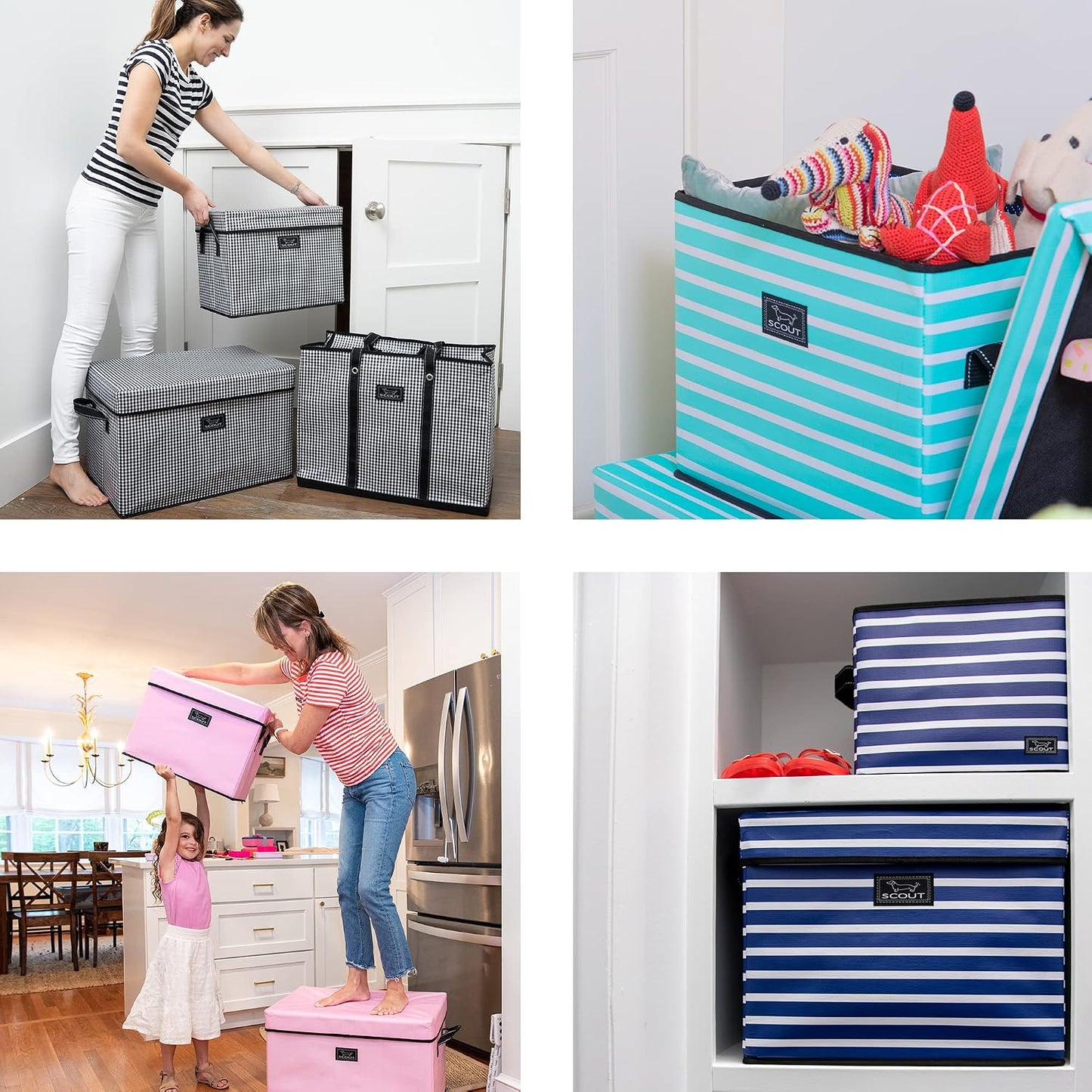 Contenedor almacenamiento mediano con tapa asas plegable