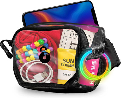 Bolsa cintura transparente para eventos deportivos