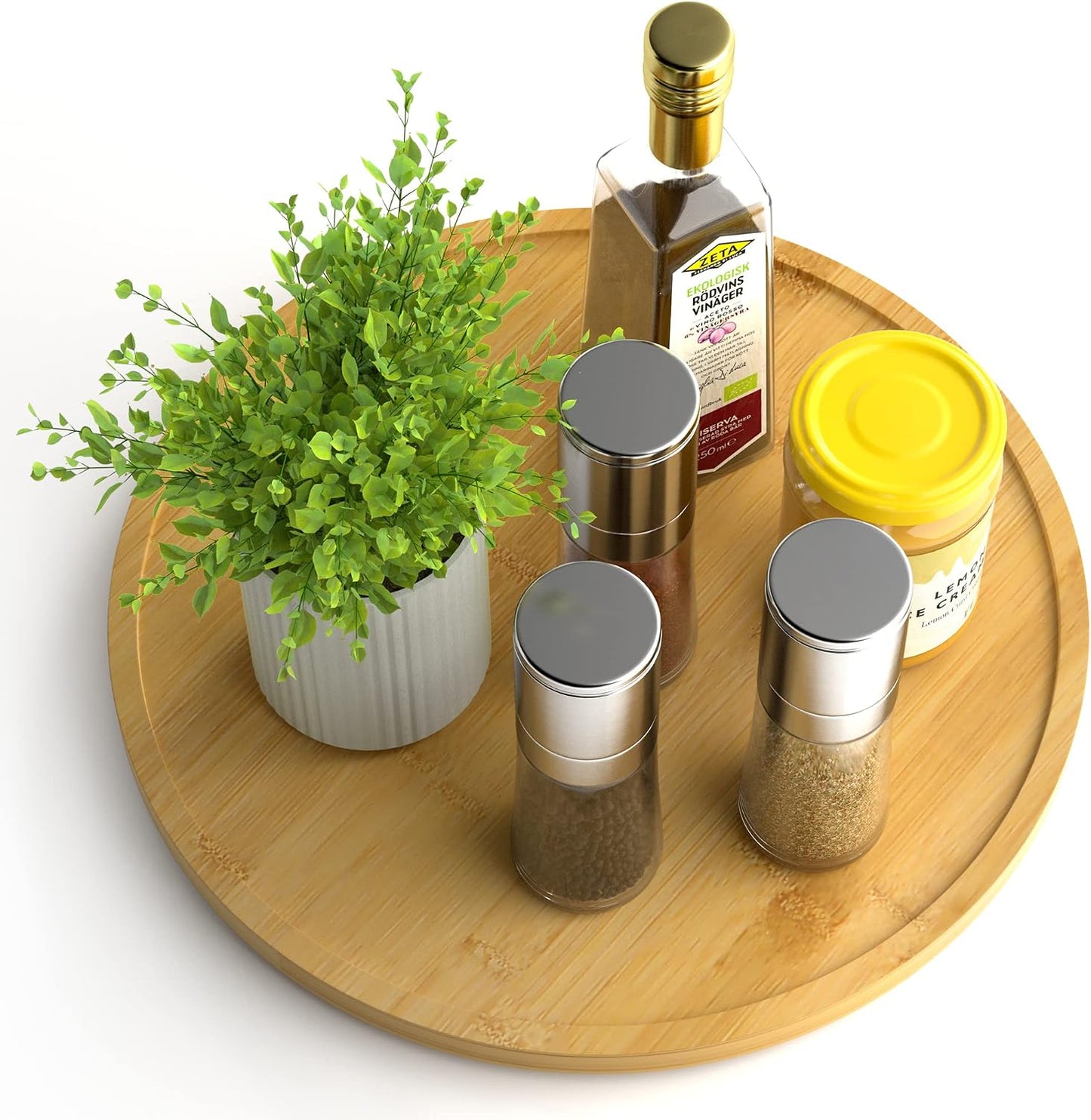 Organiz. Lazy Susan 12" Antiderrap Bambú para Cocina