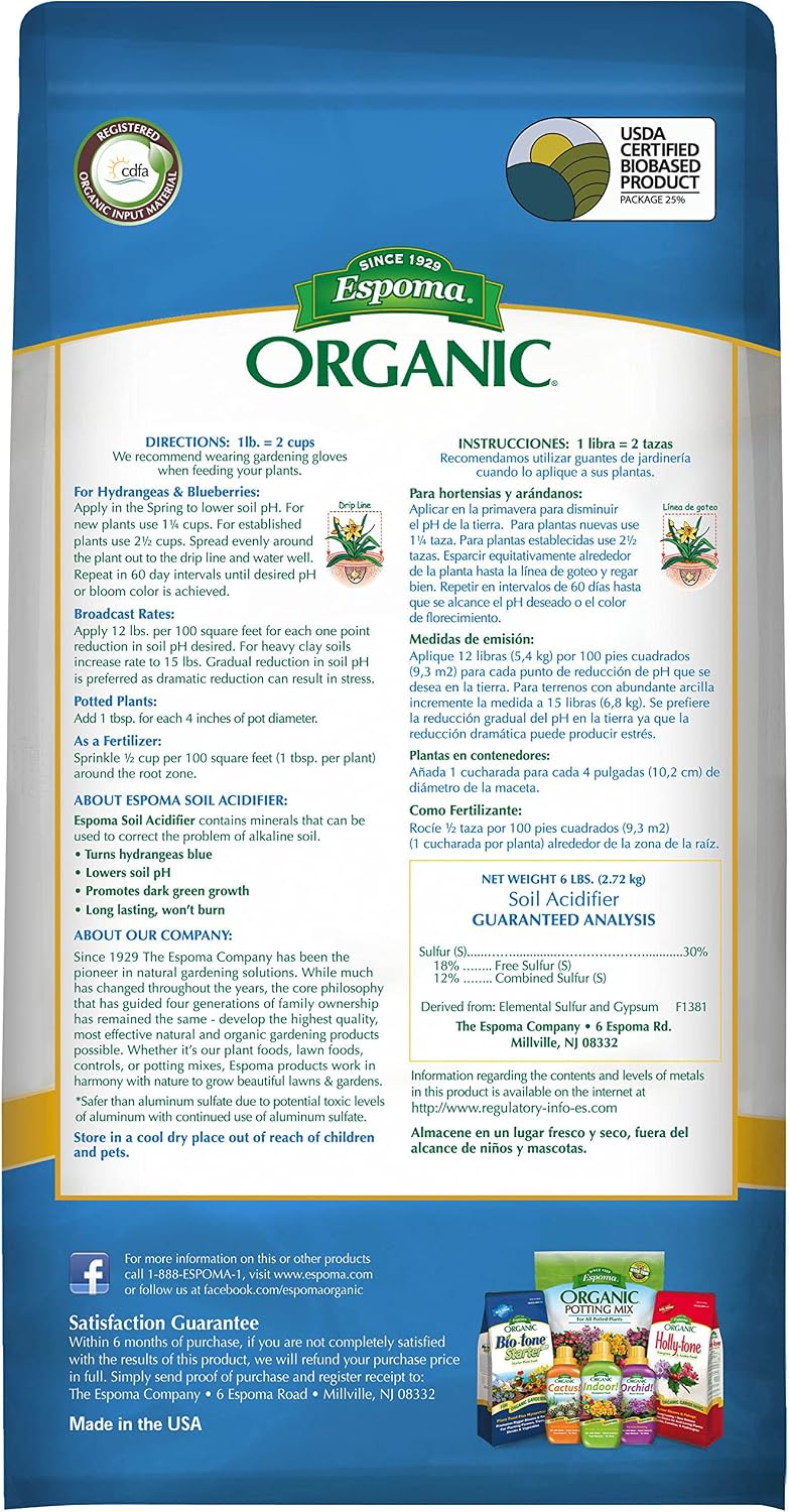 Acidificante orgánico suelo 6lb